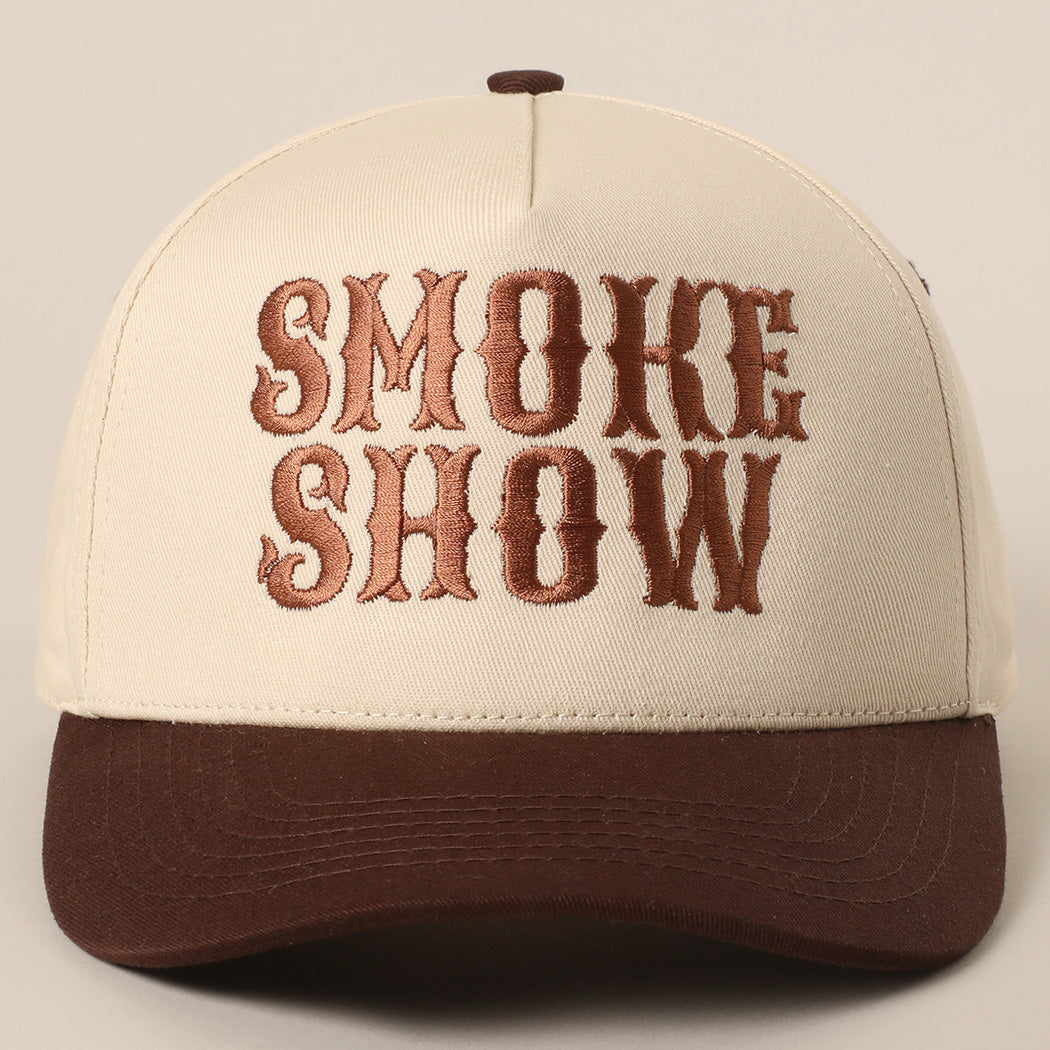 Smoke Show Typographic Embroidery Baseball Hat
