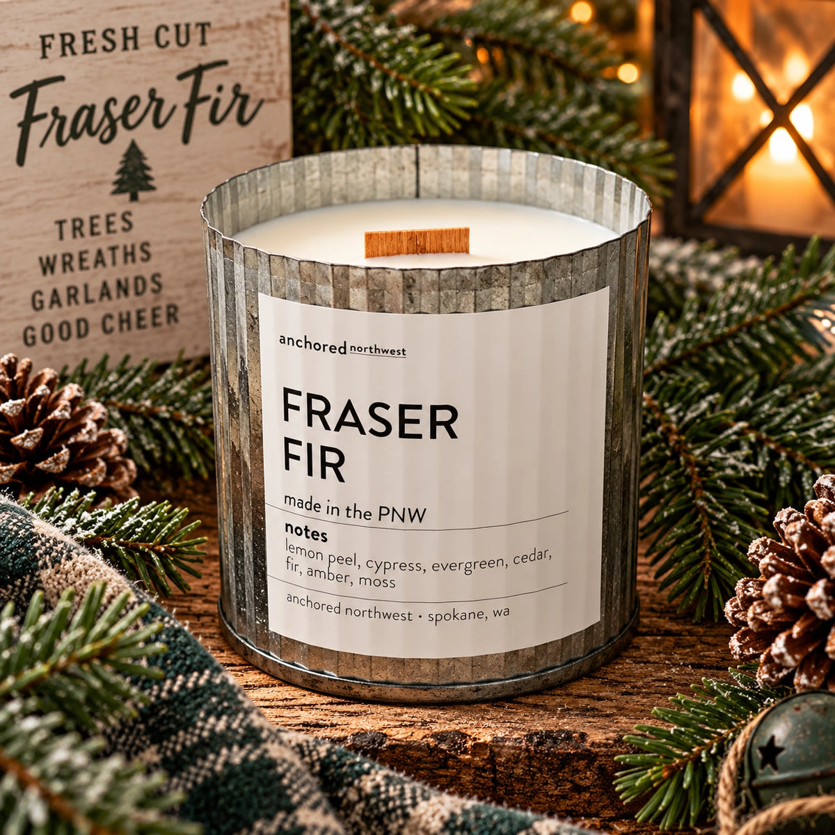 Fraser Fir | Fresh Cut Christmas Tree Wood Wick Candle