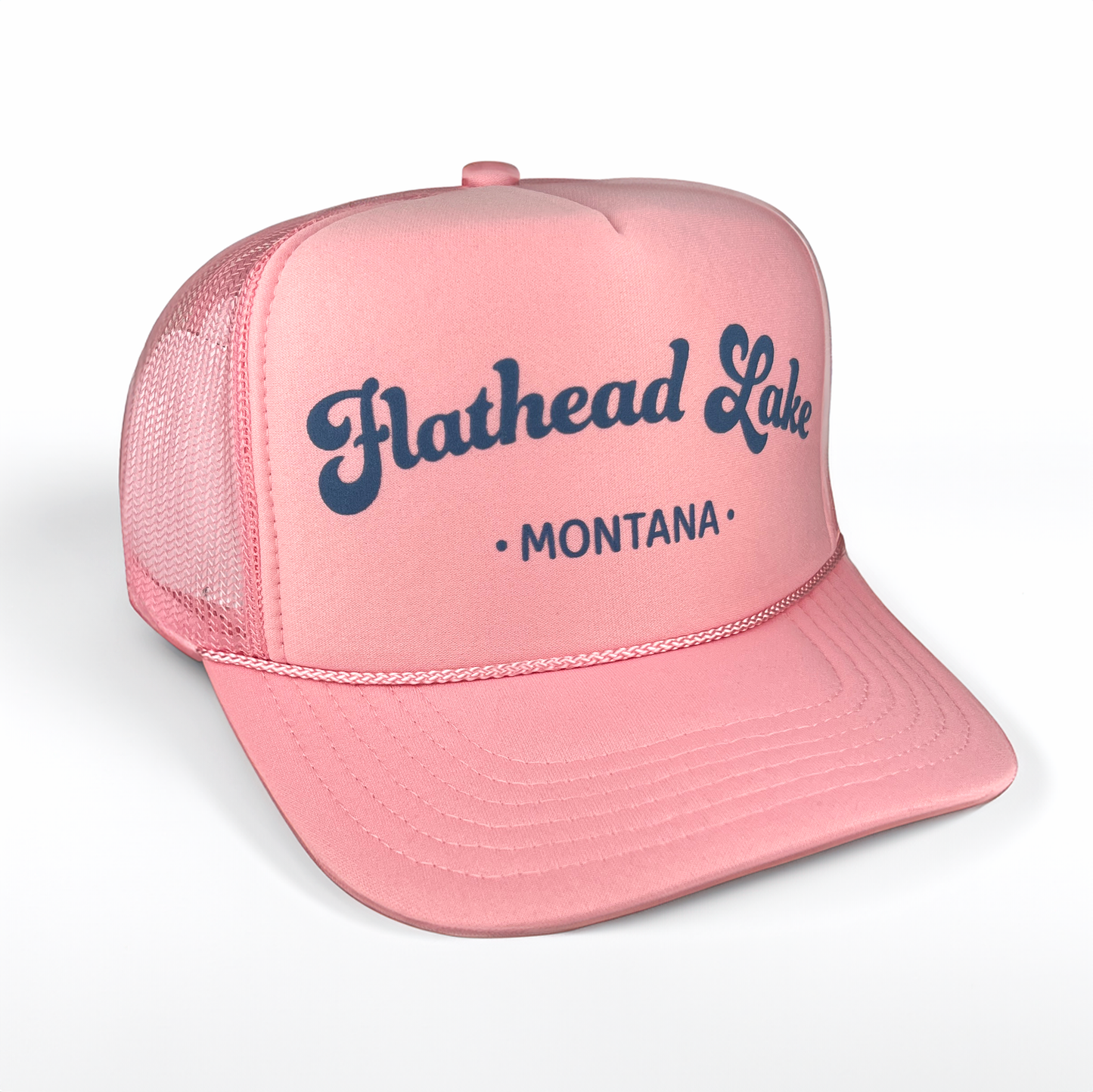 Flathead Lake Trucker Hat: Pink