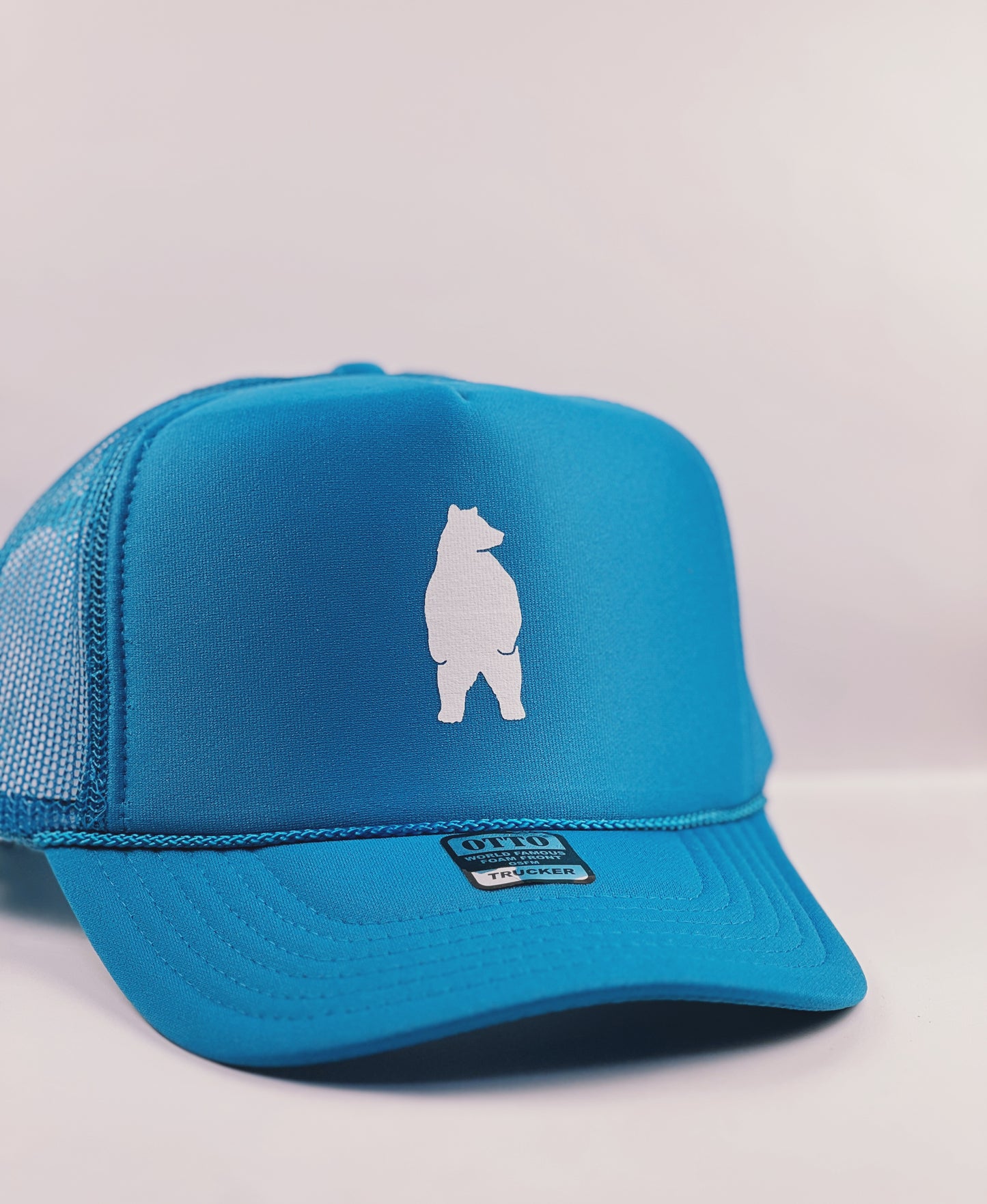 Hey Bear! Adult Trucker Hat- Turquoise
