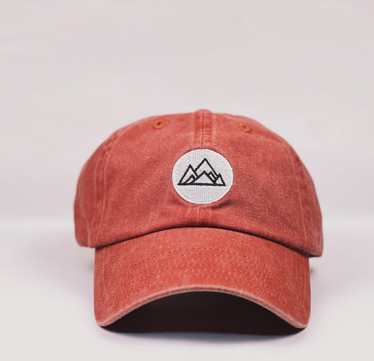 Made of Mountains Logo Dad Hat- Red