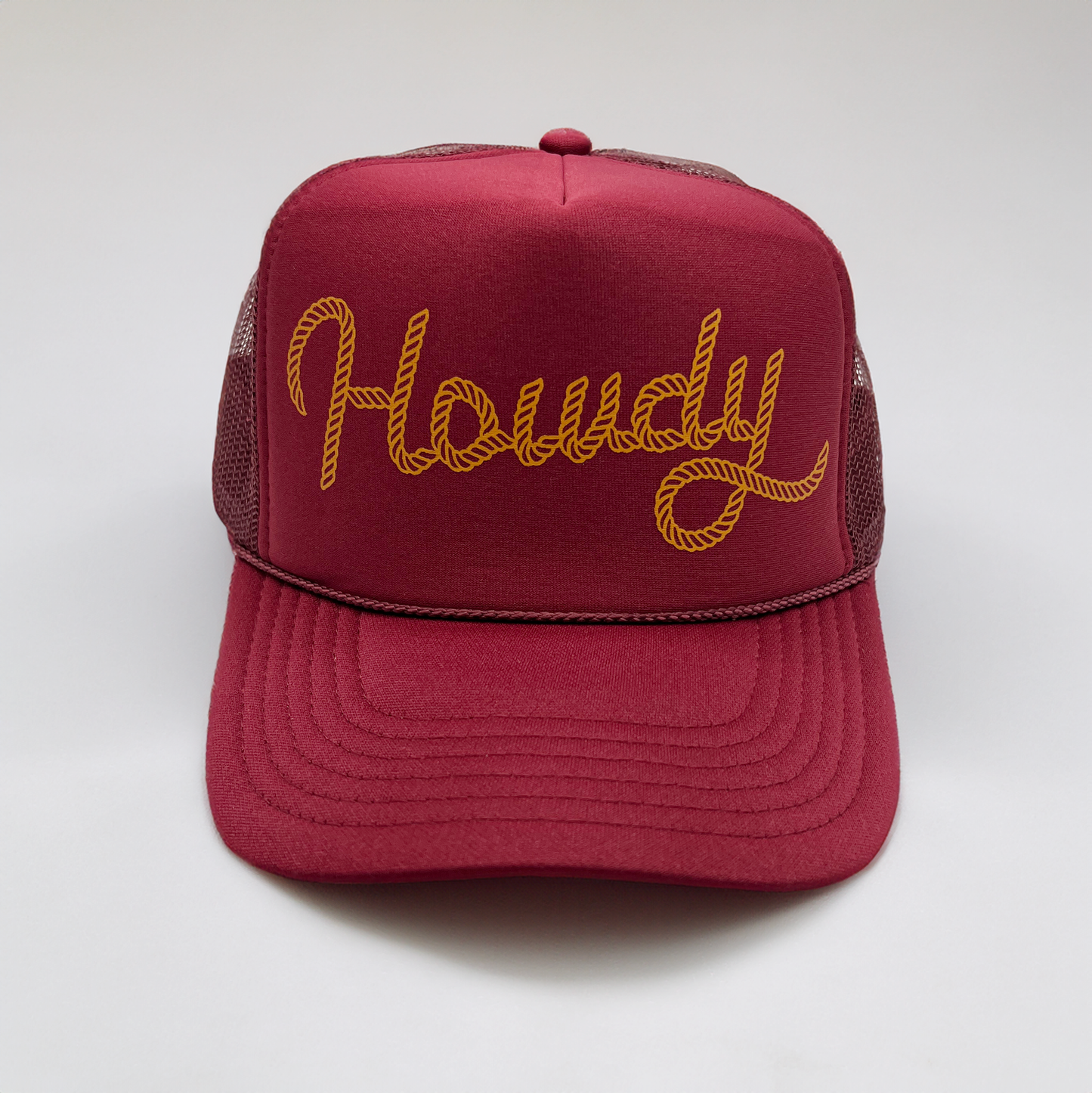 Howdy Trucker Hat: Maroon