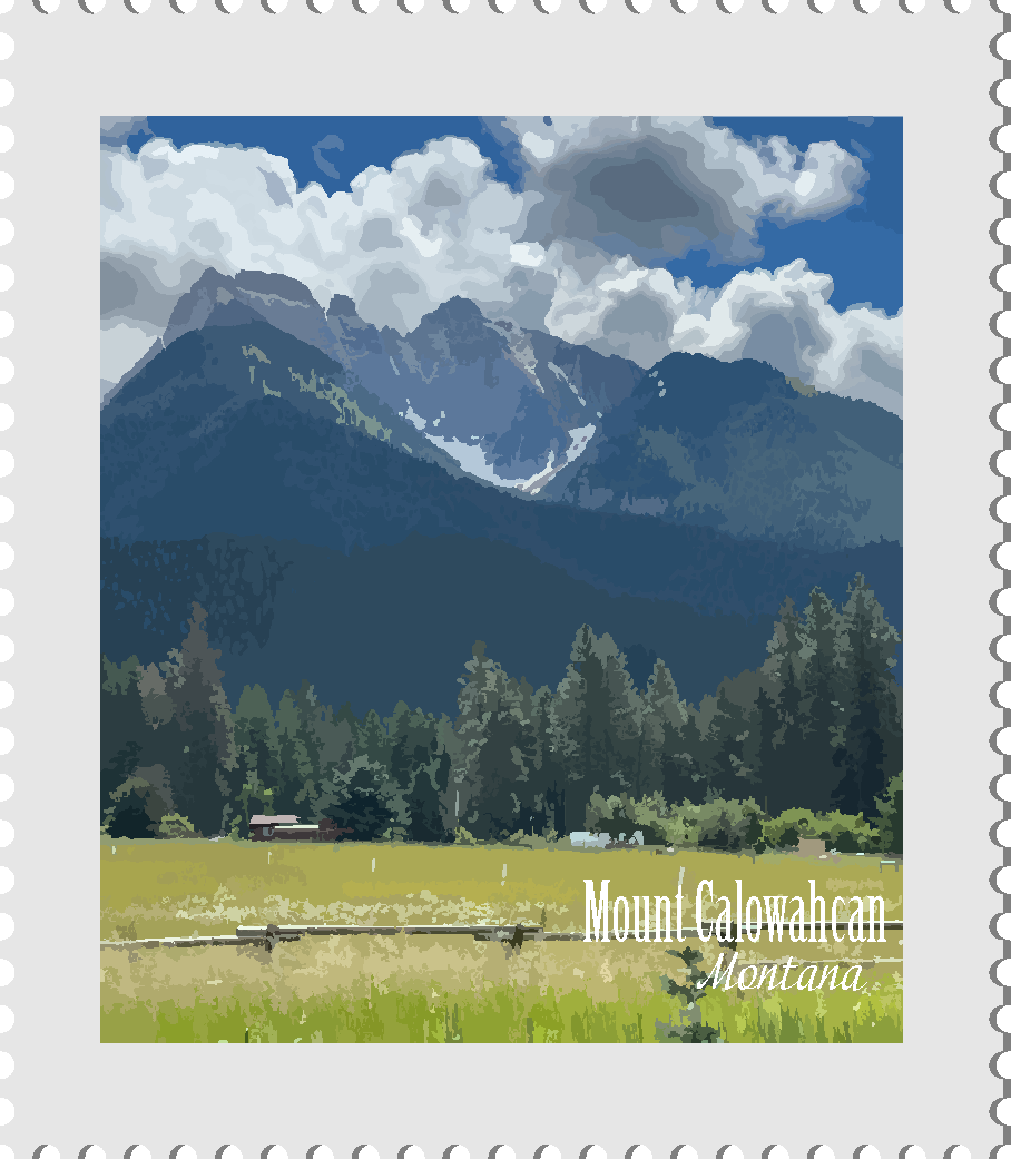 Mount Calowahcan Postage Stamp Sticker