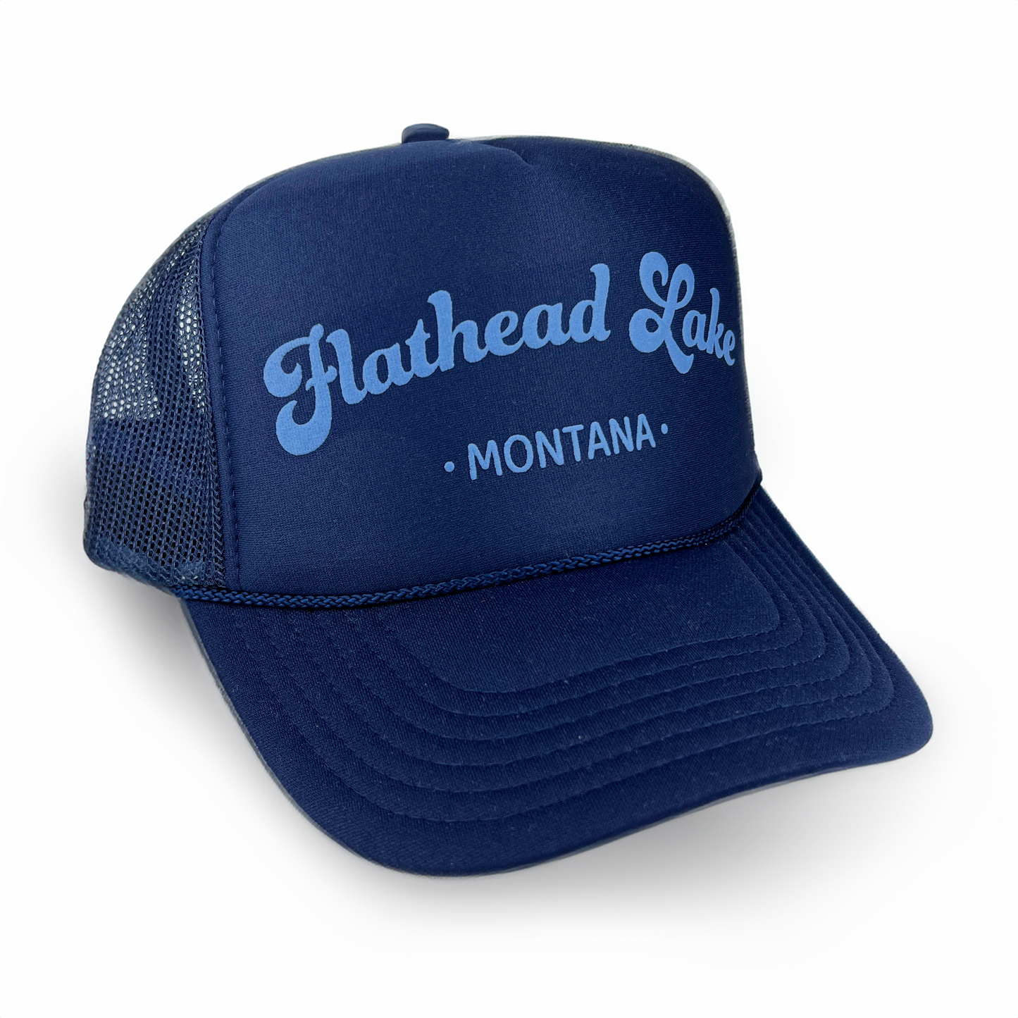 Flathead Lake Trucker Hat: Navy