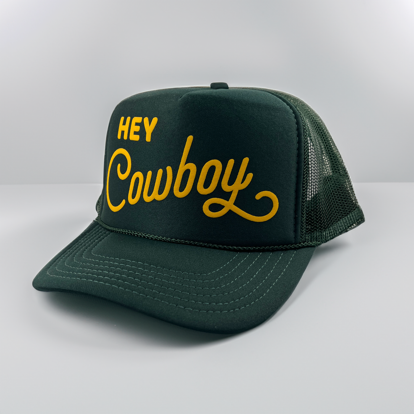 Hey Cowboy Adult Trucker Hat: Green