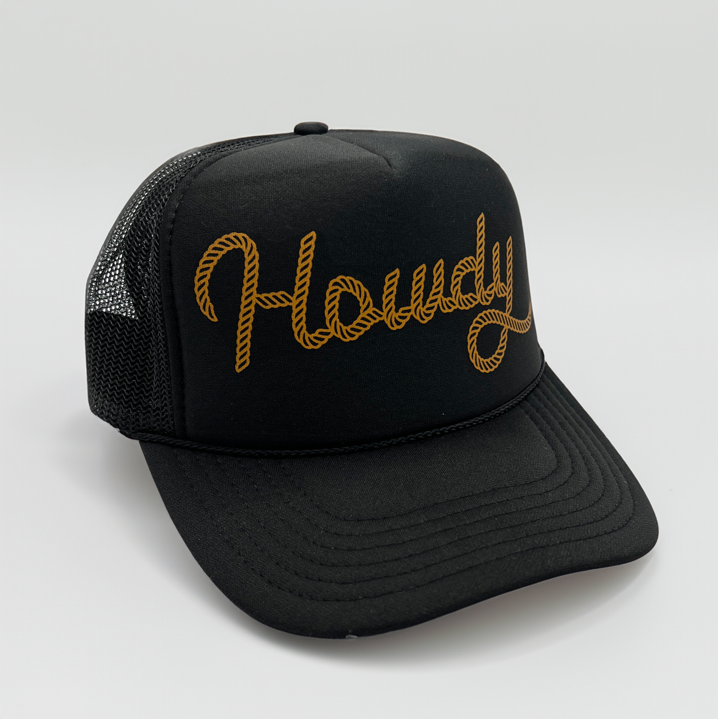 Howdy Trucker Hat: Black