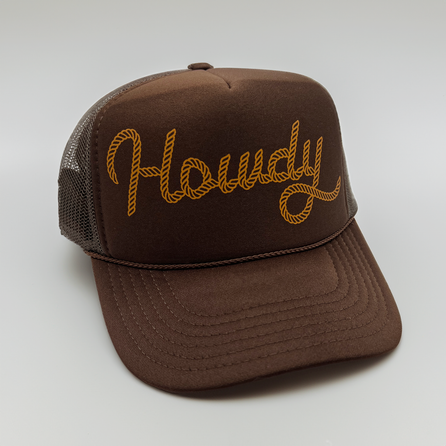 Howdy Trucker Hat: Brown