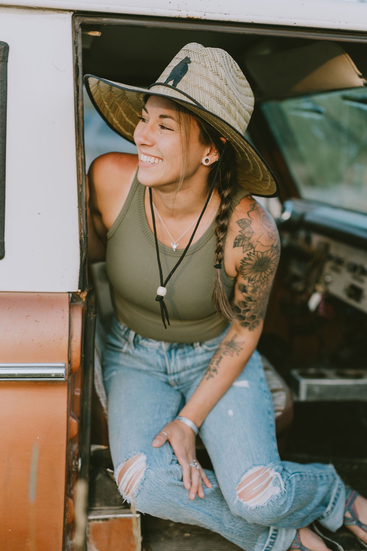 Hey Bear! Straw Beach Hat