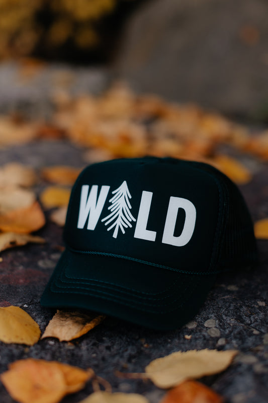 WILD Tree Kid Trucker Hat: Dark Green