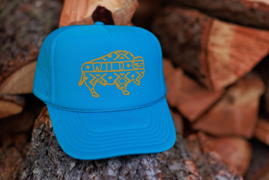 Wild Buffalo Trucker Hat- Turquoise
