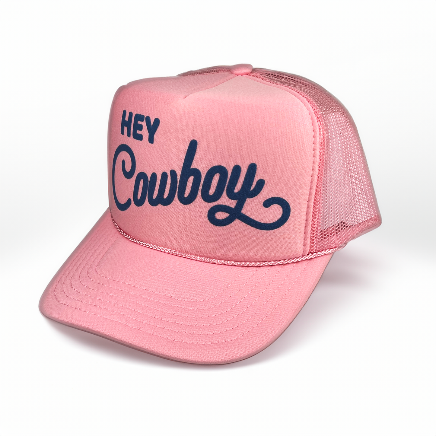 Hey Cowboy Adult Trucker Hat: Pink