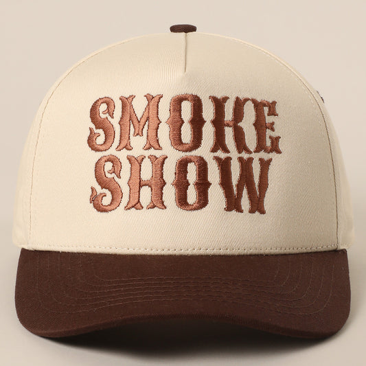 Smoke Show Typographic Embroidery Baseball Hat