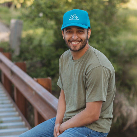 Logo Adult Trucker Hat- Turquoise