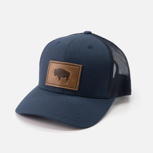 Range Leather Buffalo Hat-Navy