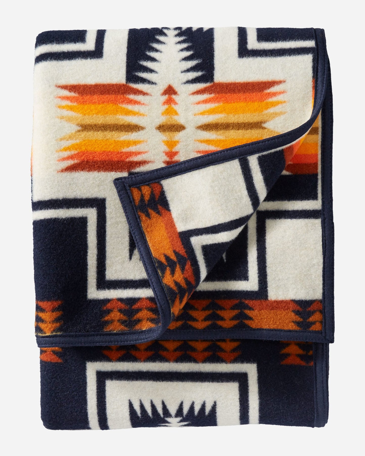 Pendleton Fringed Napped Shawl- Harding Navy