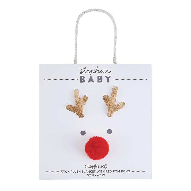 Reindeer Plush Blanket w/Gift Box