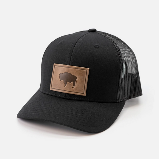 Range Leather Buffalo Hat-Black