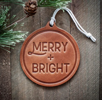 Merry + Bright Christmas Ornament