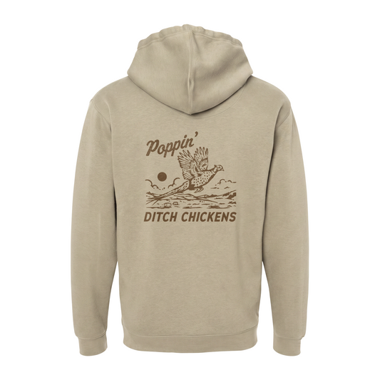 Poppin' Ditch Chickens Pheasant Rooster Adult Hoodie
