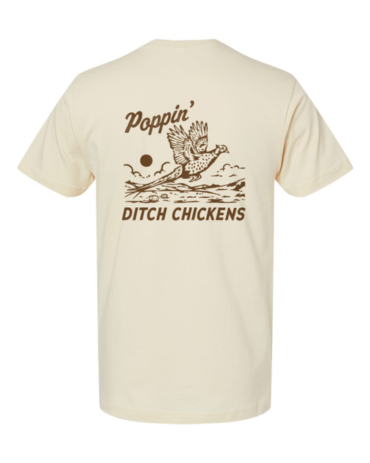Poppin' Ditch Chickens Pheasant Rooster Adult Tee