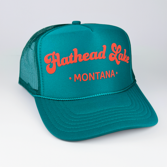 Flathead Lake Trucker Hat: Jade