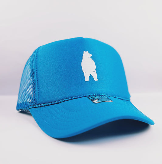 Hey Bear! Adult Trucker Hat- Turquoise