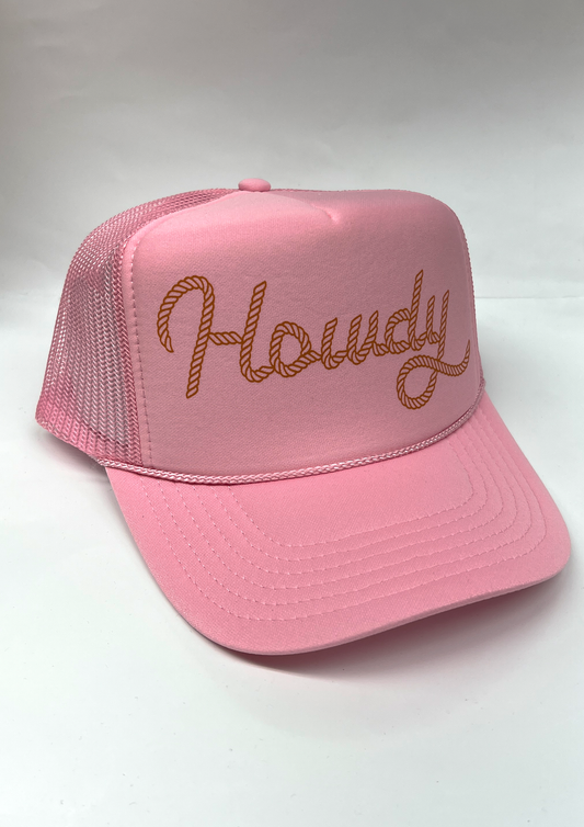 Howdy Trucker Hat: Pink
