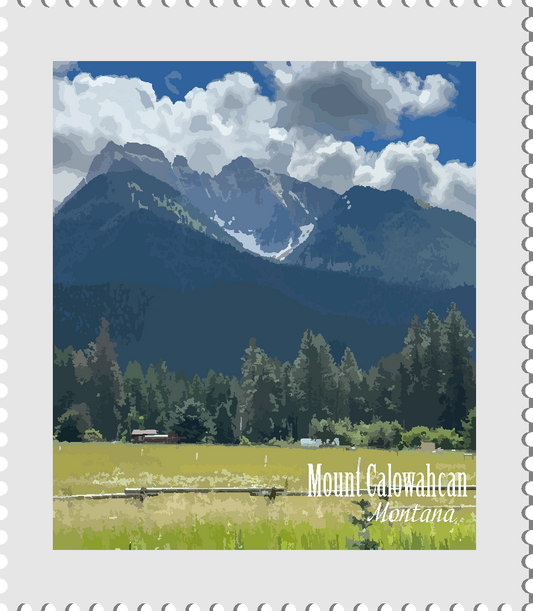 Mount Calowahcan Postage Stamp Sticker