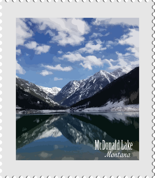 McDonald Lake Postage Stamp Sticker