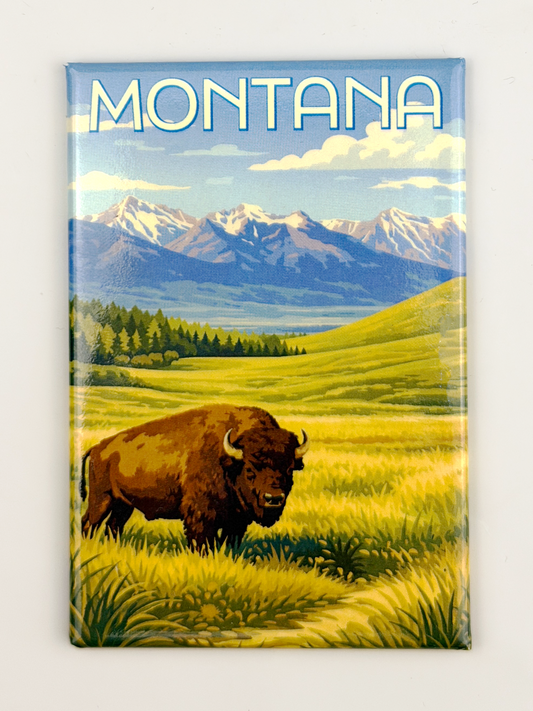 Montana 3" x 2" Bison Magnet