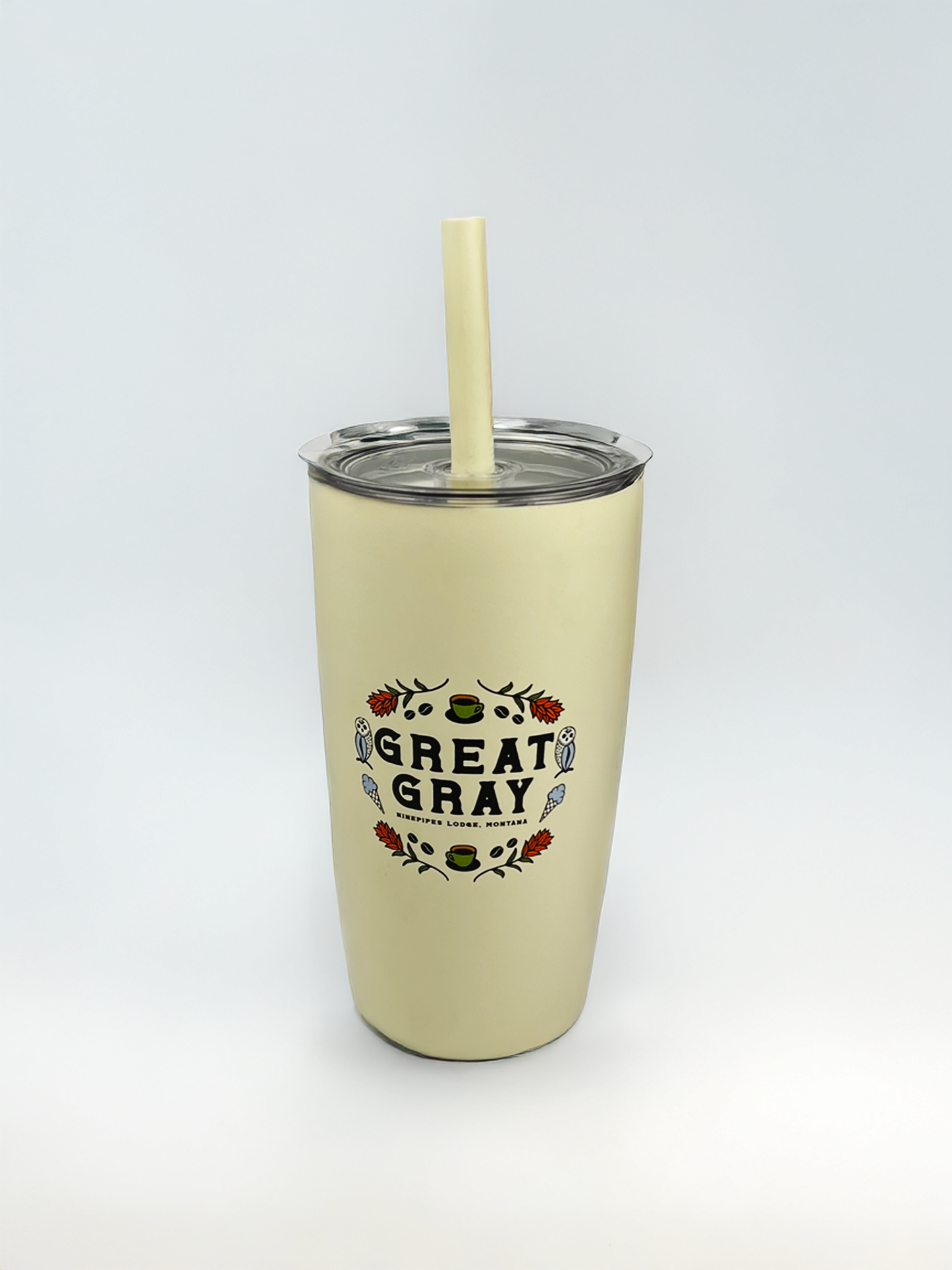 Miir Great Gray Straw Tumbler 16 oz- Sandstone White
