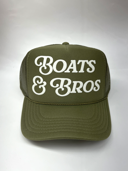 Boats & Bros Trucker Hat: Olive