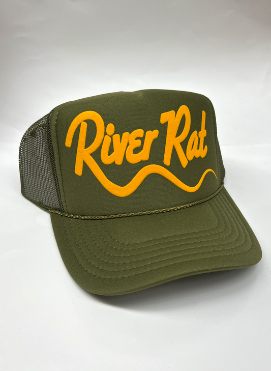 River Rat Adult Trucker Hat: Olive