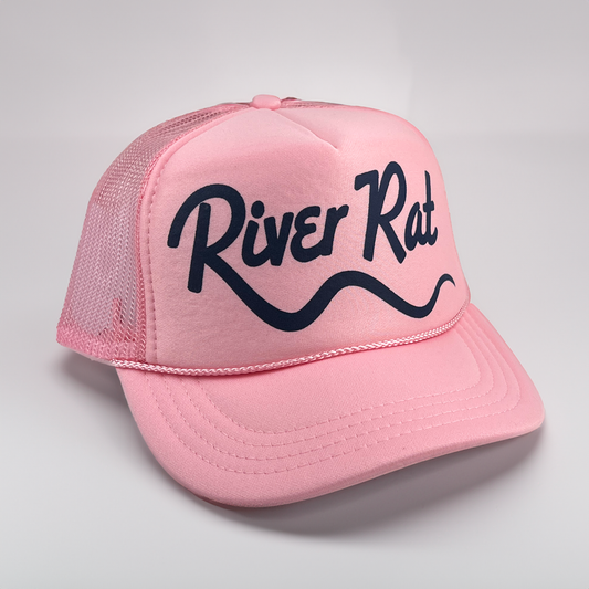 River Rat Kid Trucker Hat: Pink