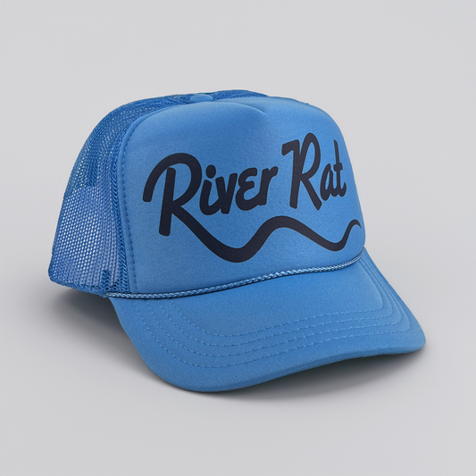 River Rat Kid Trucker Hat: Carolina Blue