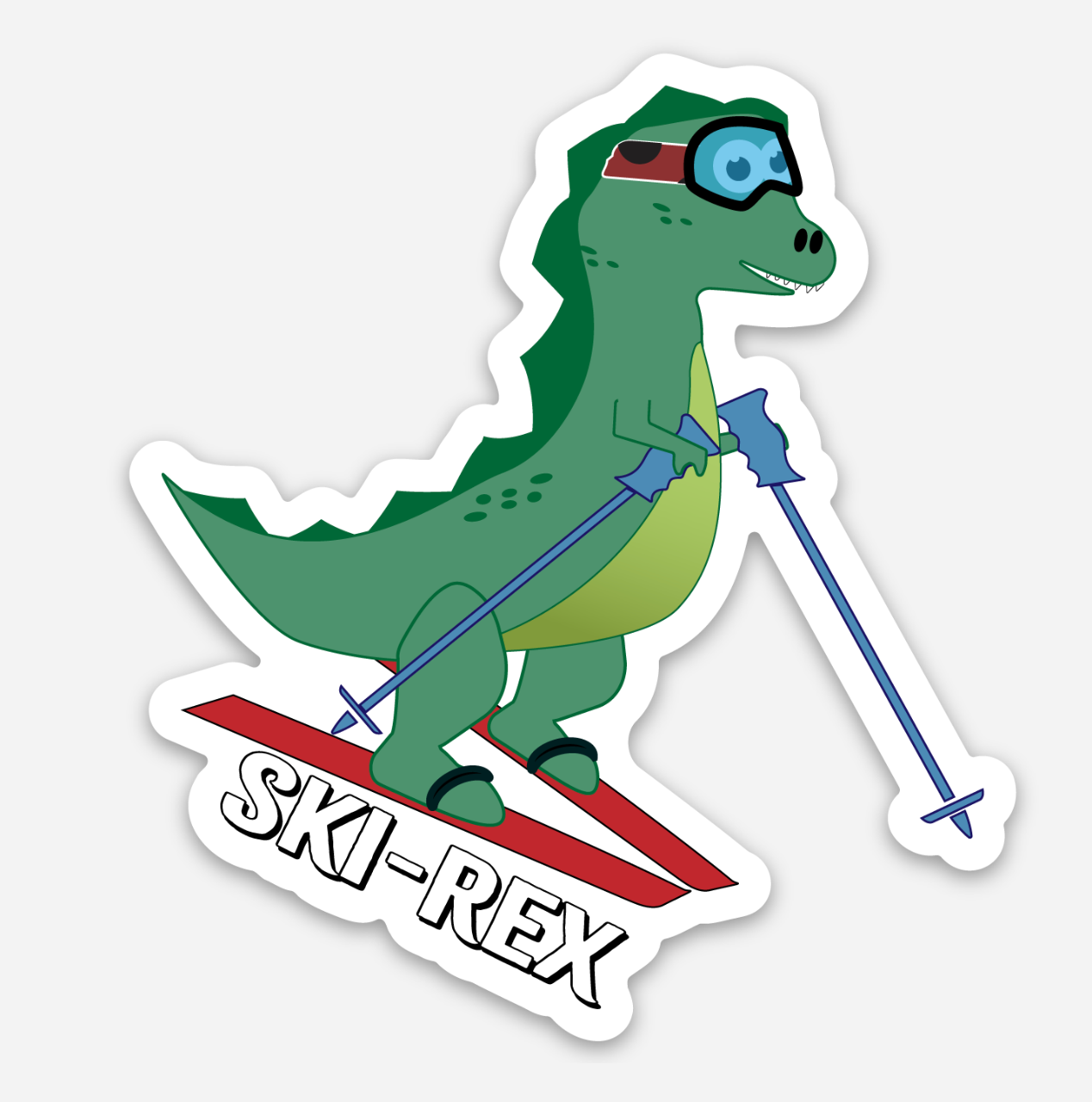Ski-Rex T-Rex Sticker – Made of Mountains