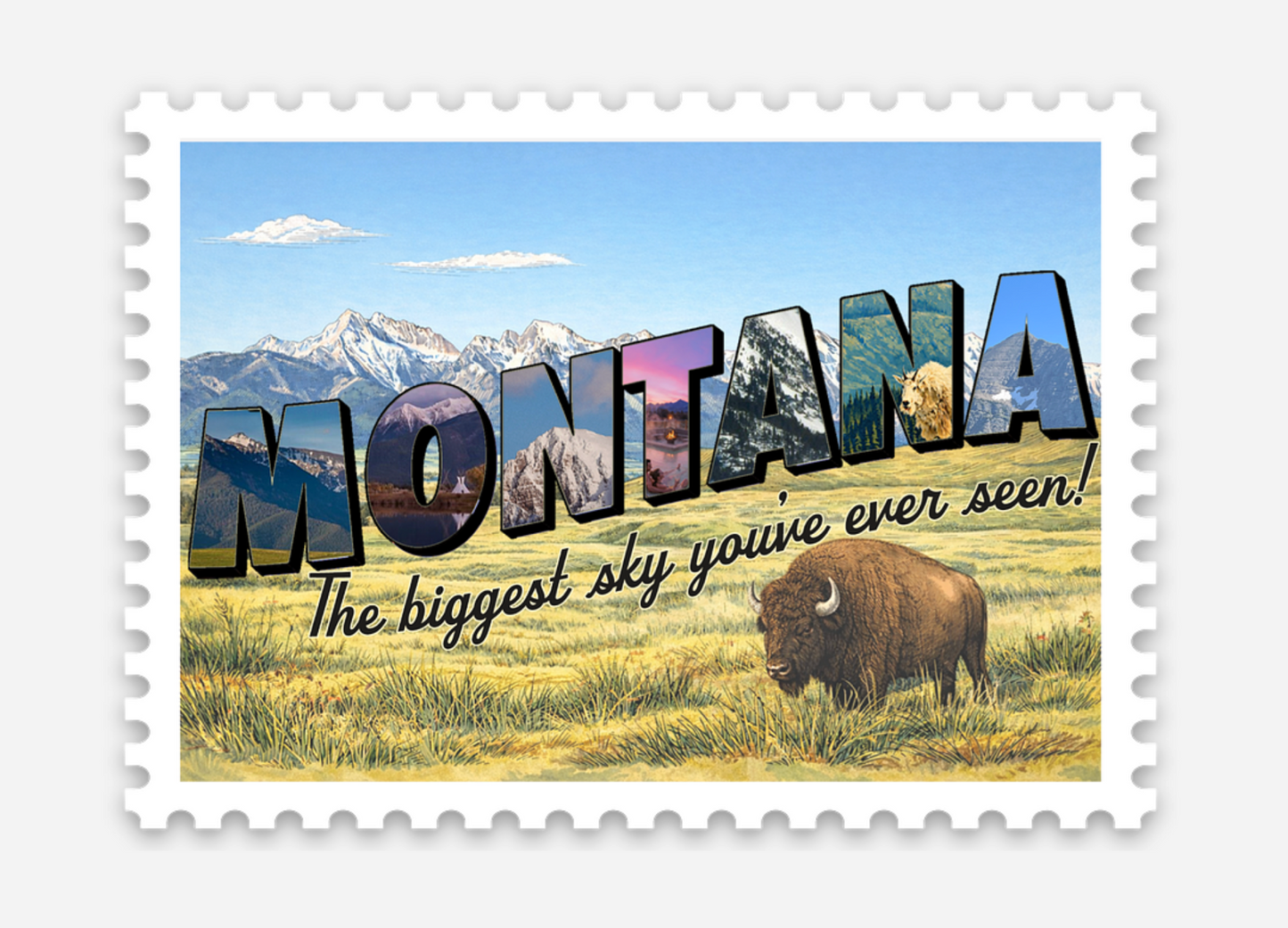 Montana: The Biggest Sky Postcard Sticker