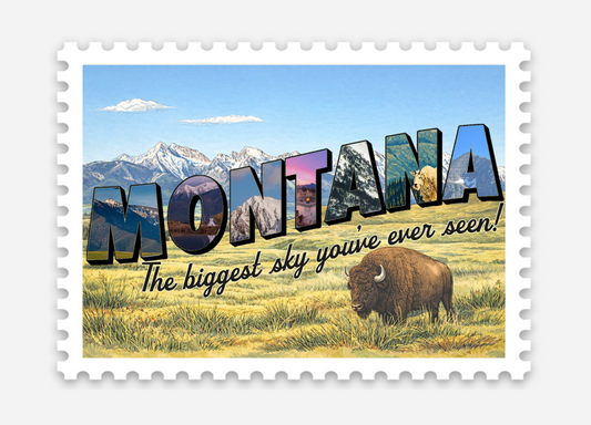 Montana: The Biggest Sky Postcard Sticker