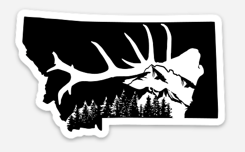 Bull Elk Montana Sticker