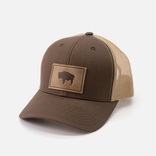 Range Leather Buffalo Hat-Brown Khaki