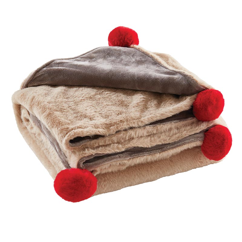 Reindeer Plush Blanket w/Gift Box