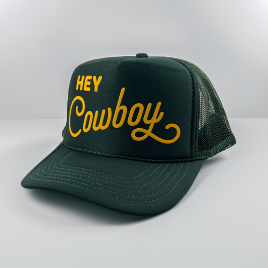 Hey Cowboy Adult Trucker Hat: Green