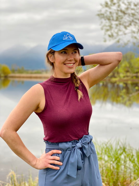 Made of Mountains Logo Dad Hat- Blue