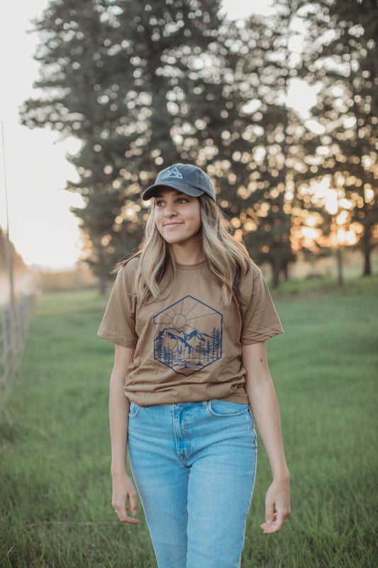 Made of Mountains Logo Dad Hat- Charcoal