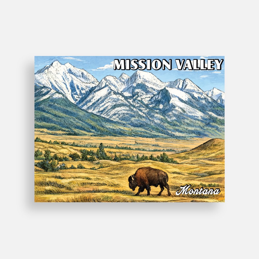 Mission Valley Sketch Postcard