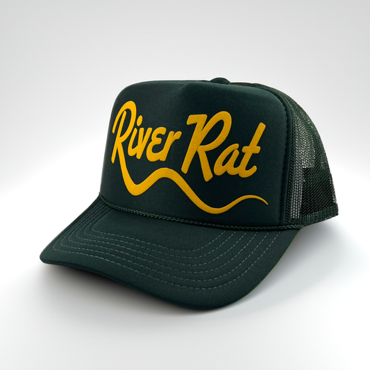 River Rat Adult Trucker Hat: Dark Green